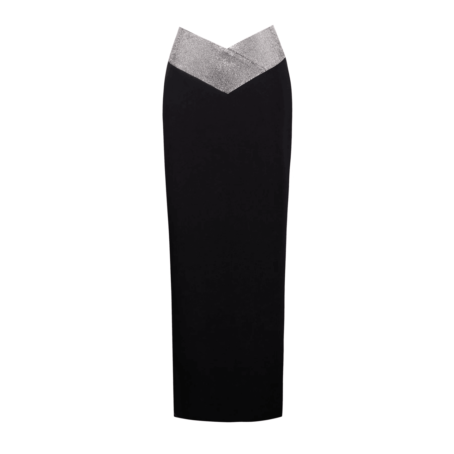 Black Strapless Crystal Embellished Two Piece Set