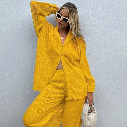 Freya Fabric High Street Oversized Yellow Vintage Two Piece Set